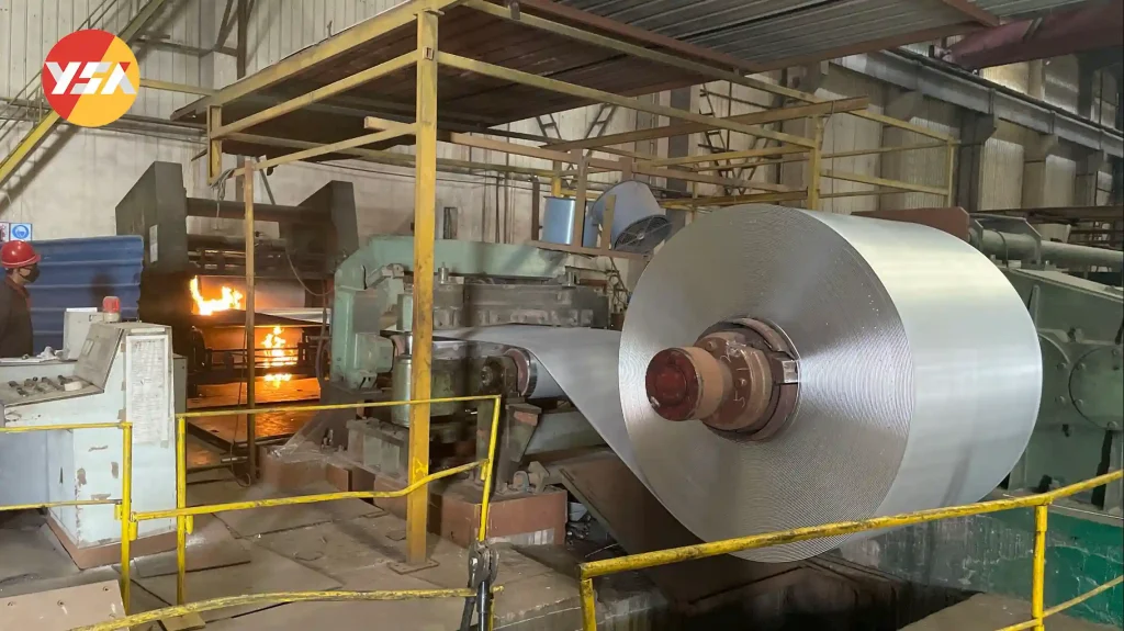 Aluminum coil casting and rolling process