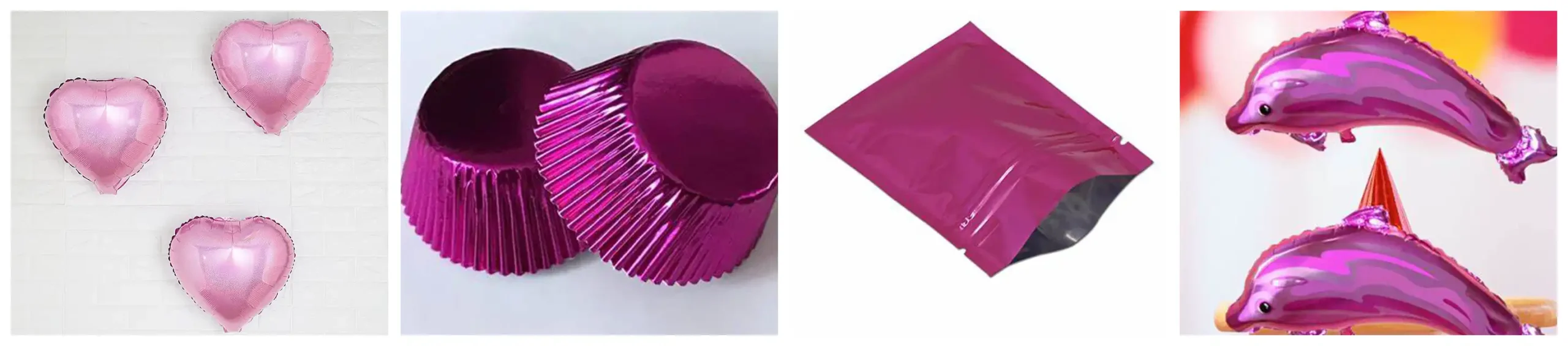 pink aluminum foil for packaging, decorations, centerpieces, and party favors