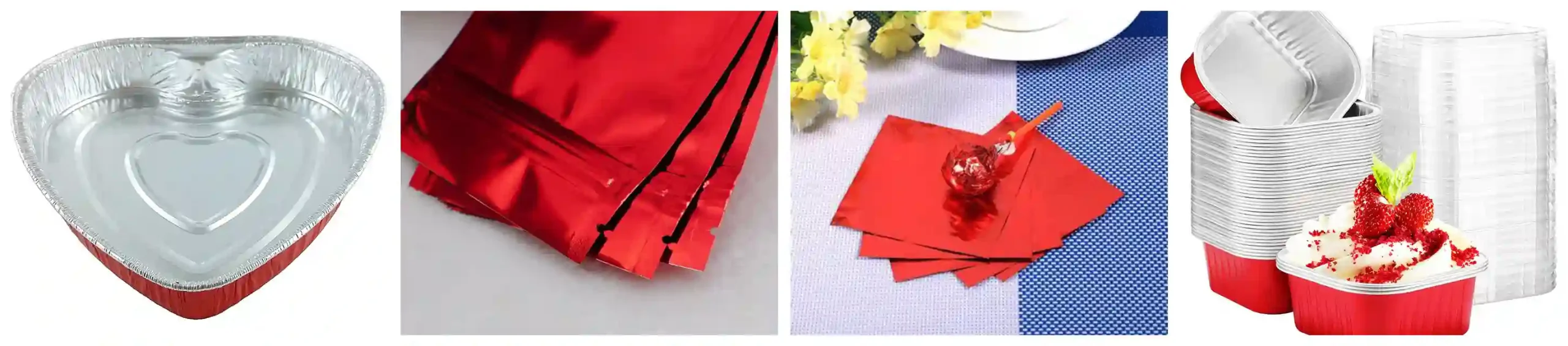 red aluminum foil for food-grade lunch boxes or containers, a wrapper for chocolate candies, cigarette packaging