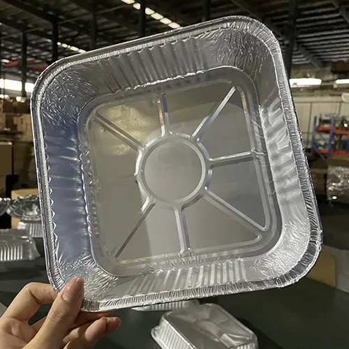 Square aluminum foil cake pan