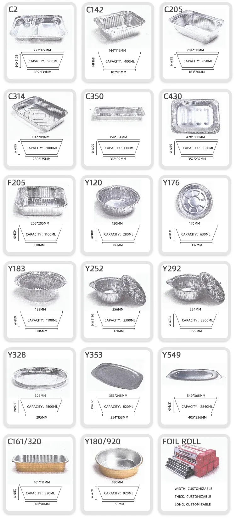 Aluminum Foil Pan Sizes Chart Aluminum Foil Manufacturer & Supplier